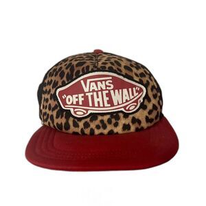 Vans Red and Leopard Print Cap
